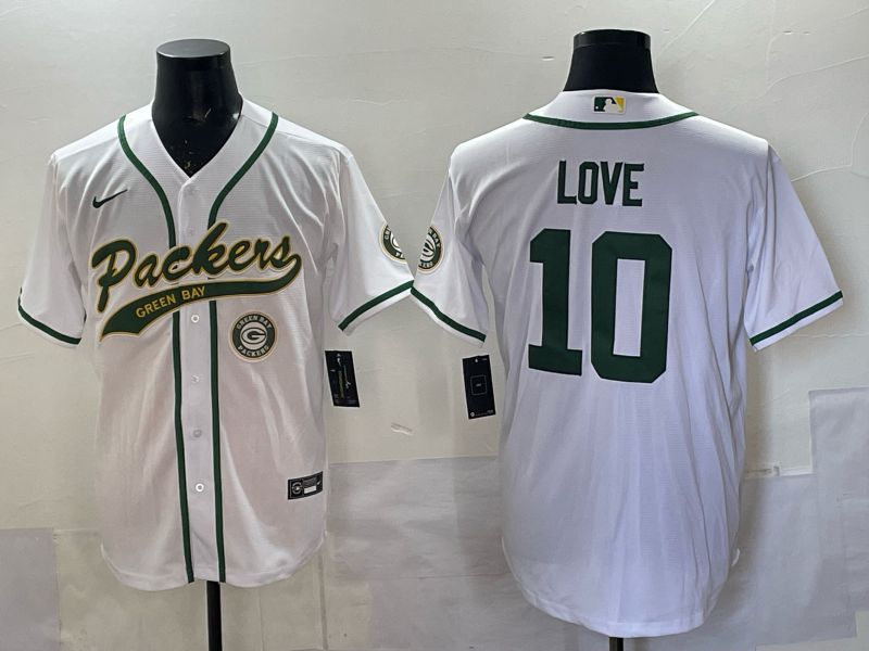 Men 2025 Green Bay Packers #10 Love white Joint Name Nike Limited NFL Jersey style 006